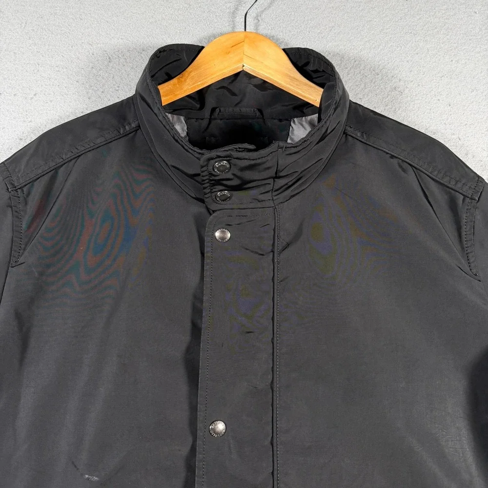 Banana Republic ST Nylon Moto Jacket Black XL‎ Lightweight Zip Pockets Outerwear